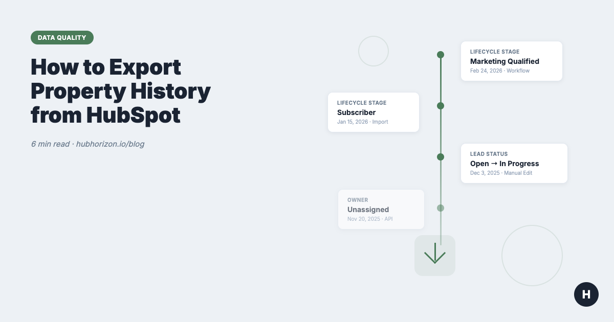 How to Export Property History from HubSpot (And When You Should)